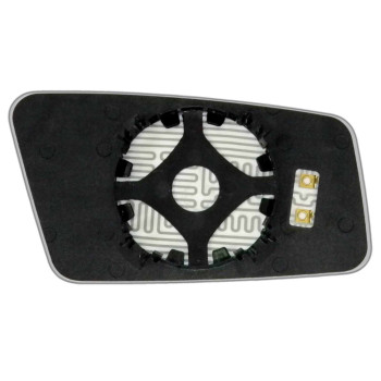 Елемент дзеркала заднього огляду AUDI 100 (44) (82-90) лівий сферичний голубий з обігрівом