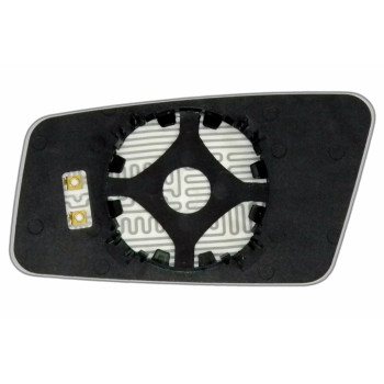 Елемент дзеркала заднього огляду AUDI 100 (44) (82-90) правий сферичний голубий з обігрівом